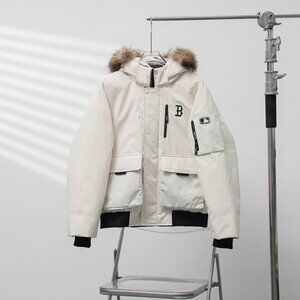 MLB Yankees White Hooded Down Jacket